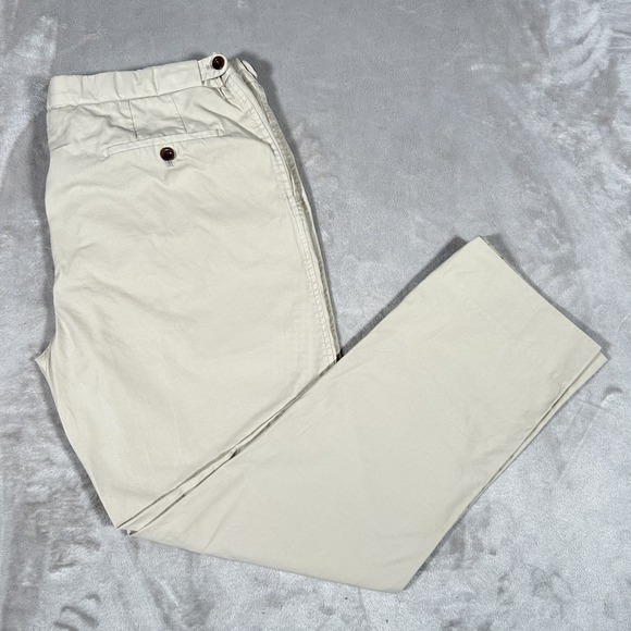 Sid Mashburn Dress Trouser Pants Mens 38x30 Khaki Italy Adjustable Waist Preppy